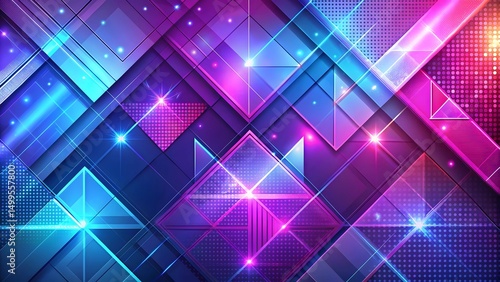 Abstract Geometric Neon Background