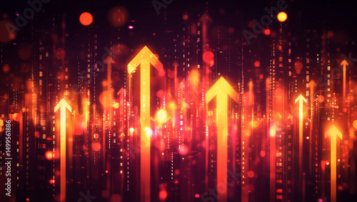 Investments rising digital concept image