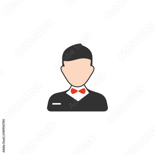 Wedding groom icon logo flat vector design