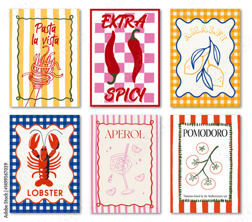 SET OF DOLCE VITA FOOD POSTERS