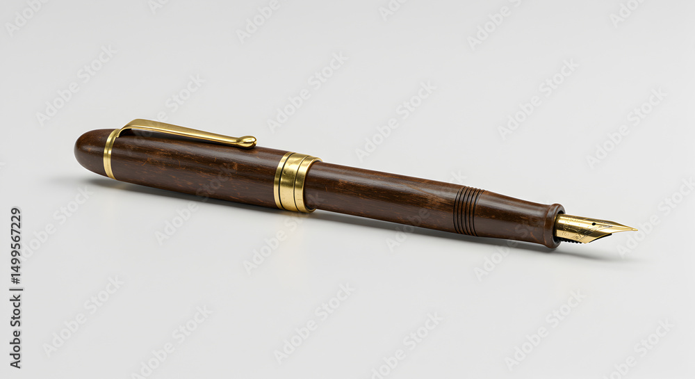 Naklejka premium fountain pen on white background