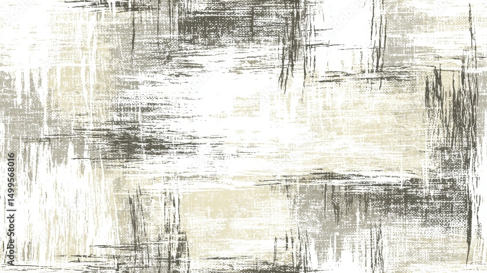 Obraz premium Seamless soft greige linen weave texture in neutral tones, flat fabric design with subtle natural fibers, printable digital background perfect for paper crafts and minimalist surface decoration