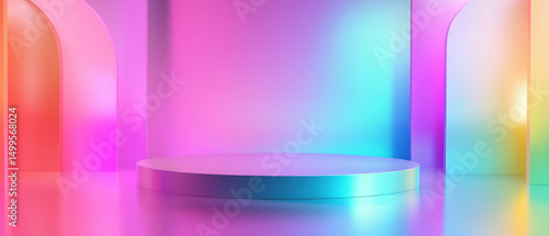 Vibrant rainbow pride podium wallpaper for modern spaces colorful design