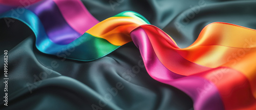 Pride rainbow ribbon wallpaper colorful textile artistic background