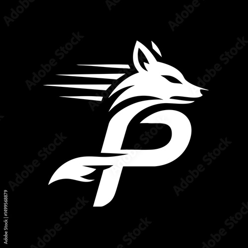 The Fox and Letter P Logo Icon Symbol Emblem
