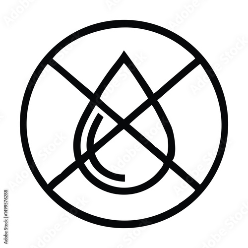 No Water Symbol - Water Resistant Icon