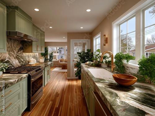 Soft Sage Green Minimal Kitchen