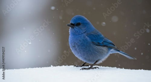 Blue bird in snow