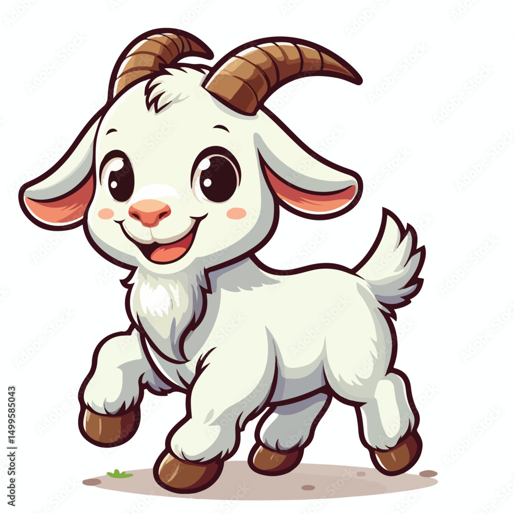 Obraz premium cute goat cartoon vector