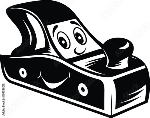 Cartoon style wood planer premium quality vintage vector illustration, cartoon style wood planer silhouette vector art, cartoon style wood planer line art vector design