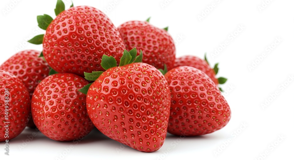 Juicy Red Strawberries on White Background Juicy Red Strawberries on White Background