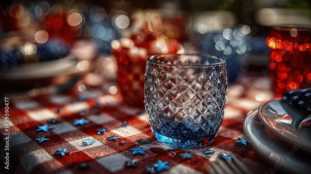 Festive table setting with patriotic design Festive table setting with patriotic design