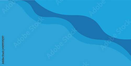 Blue abstract background in paper cut style. Water wavy paper layers for World Oceans Day June 8.vector illustration