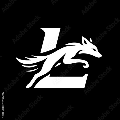 The Fox and Letter L Logo Icon Symbol Emblem