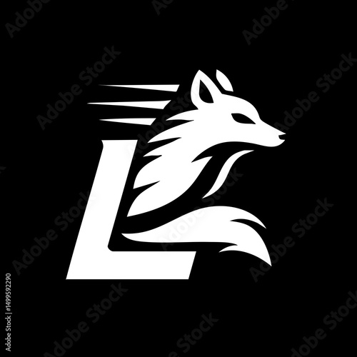 The Fox and Letter L Logo Icon Symbol Emblem