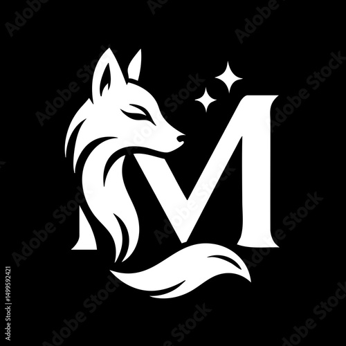 The Fox and Letter M Logo Icon Symbol Emblem