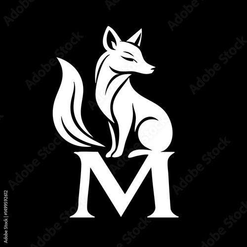 The Fox and Letter M Logo Icon Symbol Emblem