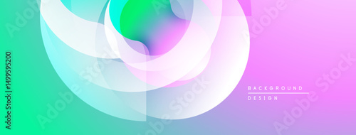 Abstract colorful shapes overlap. Gradient transitions create soft visual effect. Modern design element for backgrounds.