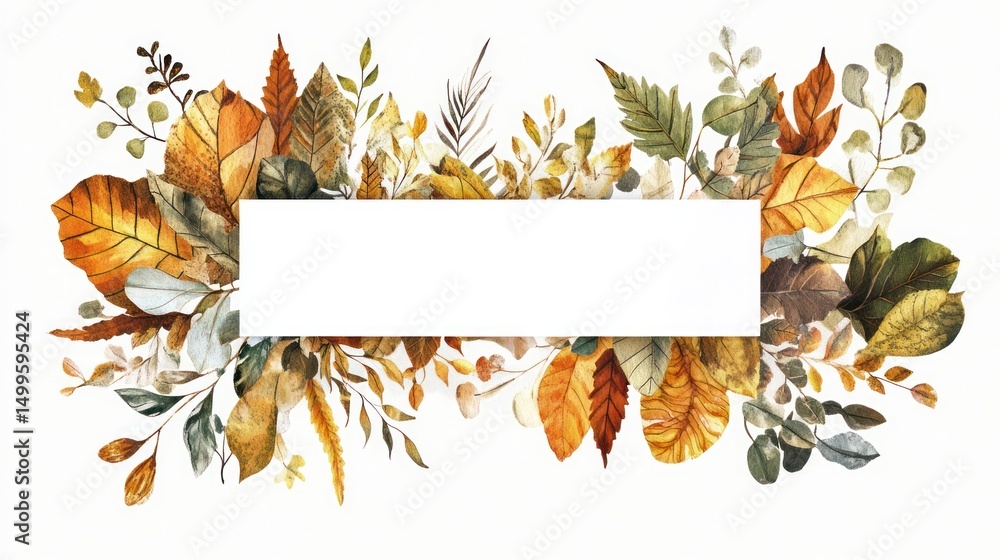 Obraz premium Autumnal Leaf Banner