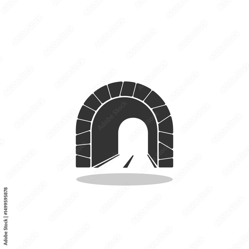 Tunnel road icon with shadow Tunnel road icon with shadow