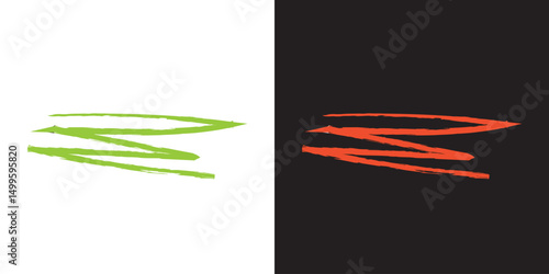 Pastel underline color crayon. Marker or pencil highlighter strokes with rough textured edges.  Horizontal hand drawn chalk. Vector illustration. EPS 10/AI