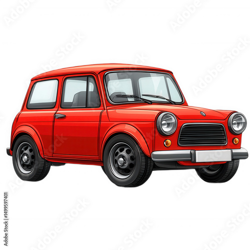 Find classic red mini cooper car vector illustration image download now on transparent background