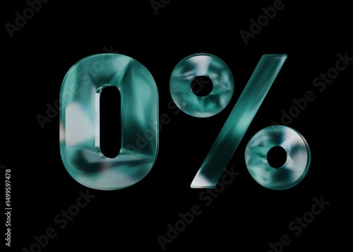 Zero percent 3d dispersed glass render 