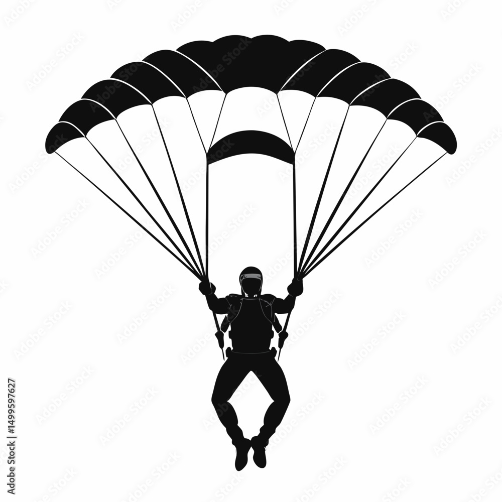 Obraz premium paraglider silhouette on white