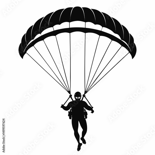 paraglider silhouette vector