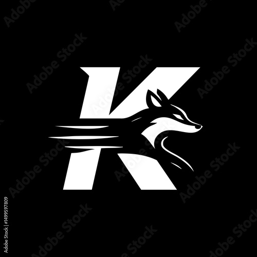 The Fox and Letter K Logo Icon Symbol Emblem