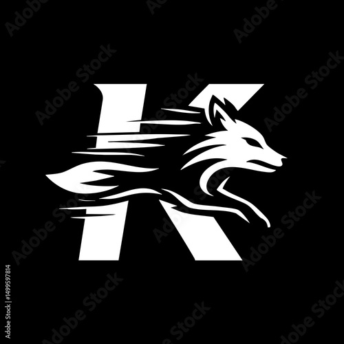 The Fox and Letter K Logo Icon Symbol Emblem