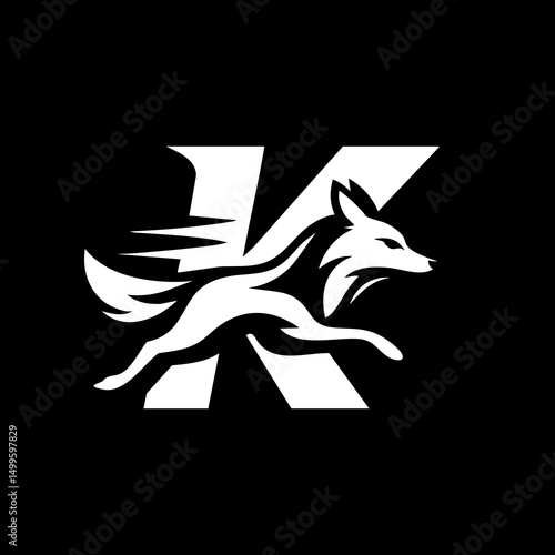 The Fox and Letter K Logo Icon Symbol Emblem