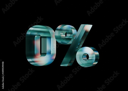 Zero percent 3d dispersed glass render 