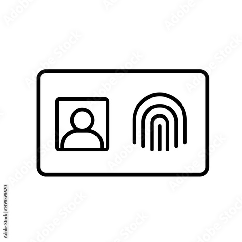 Electronic identification line icon vector, with editable stroke, ideal for KYC systems, fintech apps, and digital onboarding platforms