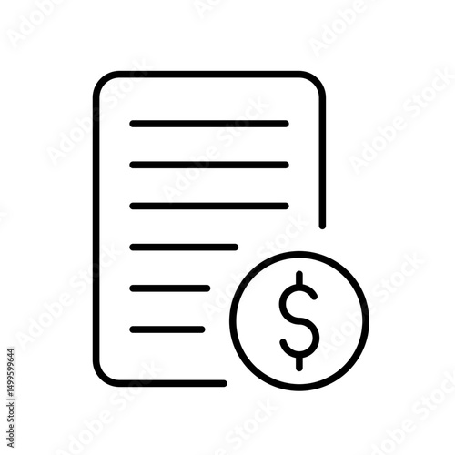 Financial audit line icon vector, with editable stroke, ideal for accounting platforms, compliance tools, and finance documentation systems