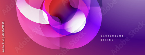 Abstract flowing shapes, vibrant colors blend. Modern design, gradient effect creates dynamic visual impact. Purple, pink hues dominate.