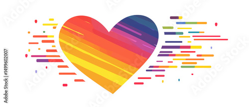 Pride rainbow heart celebration urban festival colorful environment