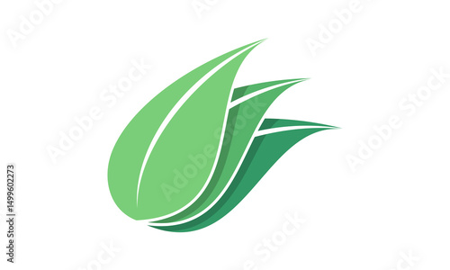 Three leaves with shadow design vector