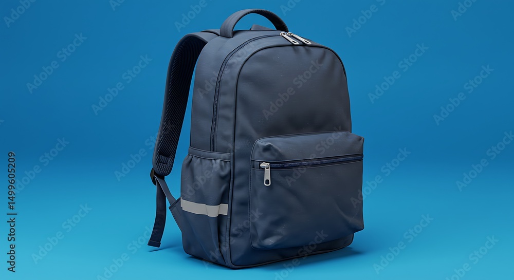 Fototapeta premium backpack isolated on blue background