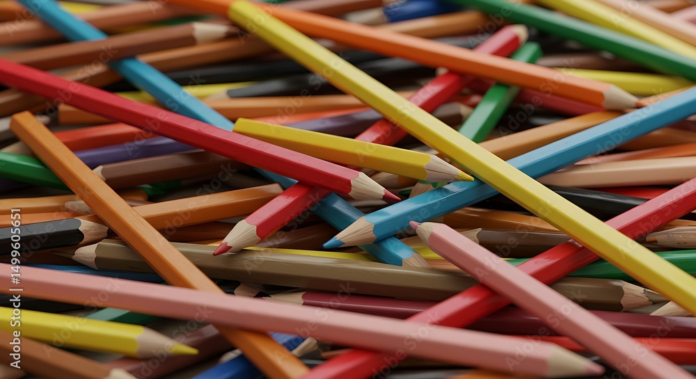 Various colored pencils stacked together Various colored pencils stacked together