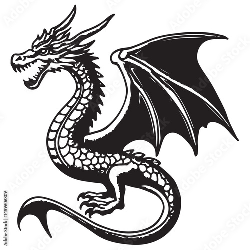 Flying dragon vector image