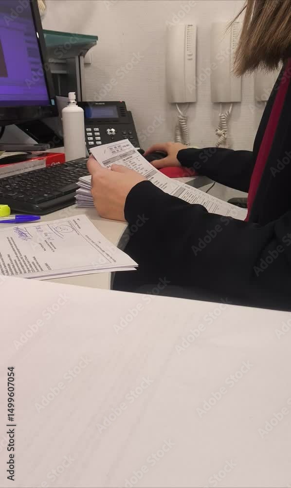 Mujer oficinista trabajo de secretaria 