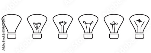 Light Bulb line icon vector, isolated on white background. Idea sign, solution, thinking concept. Lighting Electric lamp, electricity, shine, shiny. Flat style for graphic design, logo, web site, UI.