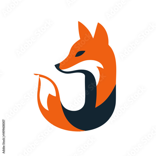 The Fox and Letter J Logo Icon Symbol Emblem