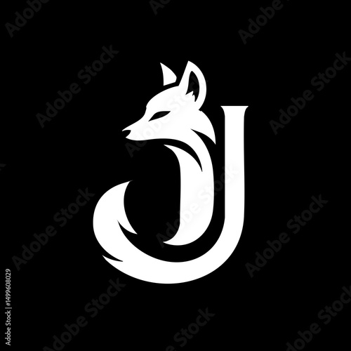 The Fox and Letter J Logo Icon Symbol Emblem
