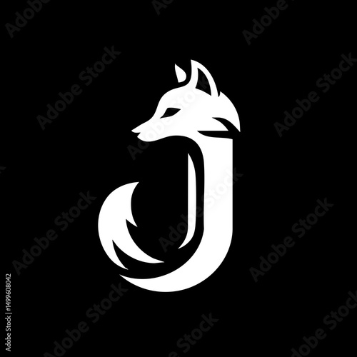 The Fox and Letter J Logo Icon Symbol Emblem