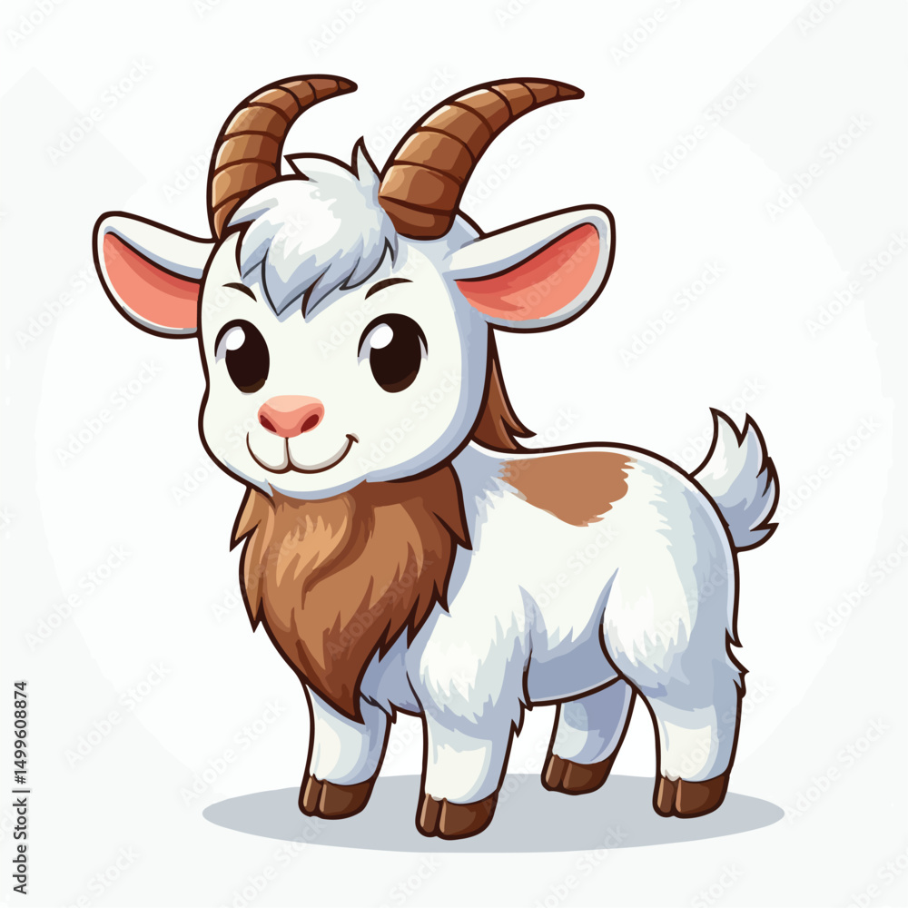 Obraz premium cute goat cartoon vector