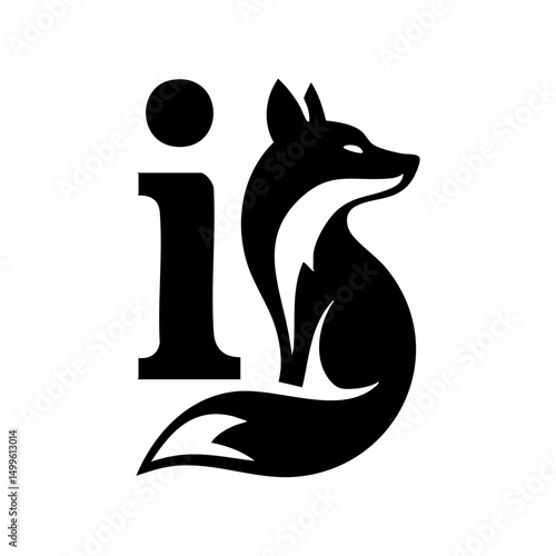 The Fox and Letter I Logo Icon Symbol Emblem