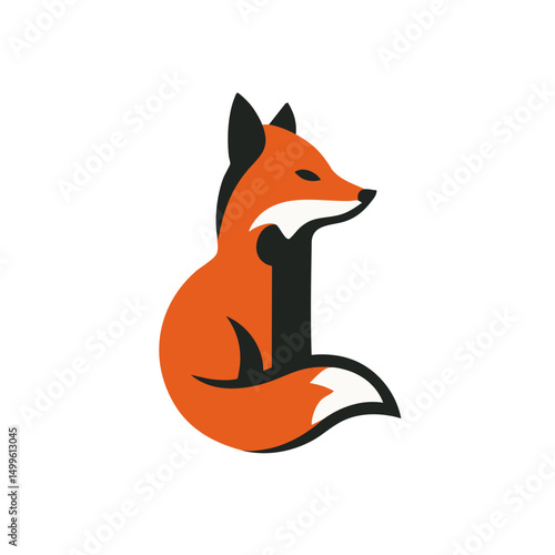 The Fox and Letter I Logo Icon Symbol Emblem