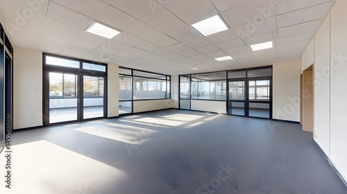 high resolution virtual staging of office room for commercial rent